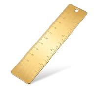 Ymapinc - Righello da 120 mm, piccolo righello in metallo per disegno, mini righello tascabile con bordo dritto, strumento di misurazione imperiale doppia metrica per diari e ingegneria d'ufficio