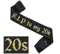Ymapinc RIP to My 20s Birthday Decorations, 20th Birthday Custom Sash Witch Sash R.I.P 20th Death to My 20s Goodbye Prom Funeral Party Decor