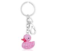 Ymapinc Simpatico portachiavi a forma di anatra, gioiello da donna, con cristalli rosa, idea regalo per ragazze e donne