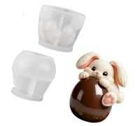 Ymbriton Stampi in silicone per mousse e torte a forma di uova di coniglio, per cioccolato, per riunioni di famiglia e celebrazioni, dessert francesi