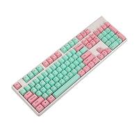 YMDK 104 Tasti Rosa Verde Spessore PBT OEM Profilo Keycap per MX Switch Standard ANSI 61 87 104 Tastiera Meccanica Gaming (solo Keycap) (104 Top Print Keycap)