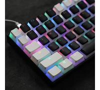 YMDK 117 PBT Double Shot Doubleshot Shine Through ANSI ISO OEM Profile Pudding Keycaps Tappi chiave Leggenda sigillata per tastiera meccanica MX 61 68 87 104 (117 Bianco Nero)