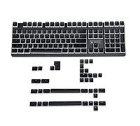 YMDK ANSI ISO PBT Doubleshot Shine Through Pudding Keycaps adatto per tastiera meccanica MX Corsair Razer Ducky SF KBD75 Tada68 DZ60 (Black Pudding Set completo) (solo Keycap)