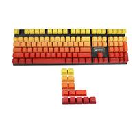 YMDK Double Shot, copritasti retroilluminati in PBT 108 tinto, con profilo OEM, arcobaleno, carbonio, tramonto, per interruttori MX, tastiera meccanica (solo keycap) (giallo rosso sfumato 122)
