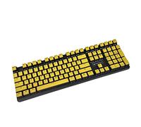 YMDK Non lucentezza attraverso profilo OEM PBT, Doubleshot Custom Pudding Keycap 87 104 60 copritasti per tastiera meccanica interruttore MX (solo keycap) (parte superiore gialla base nera)
