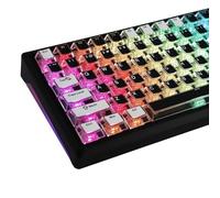 YMDK Water Cube - Copritasti trasparenti, 128 tasti, stile minimalista, con profilo Cherry PBT+PC, keycap personalizzato per tastiera meccanica MX
