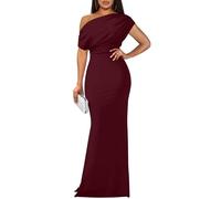 YMDUCH Elegante Abito da Sera da Donna, Senza Maniche, con Spalle Scoperte, Aderente, Lungo, Formale, per Feste, Vincitore, S