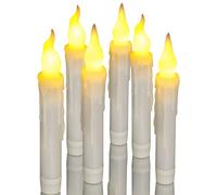 Ymenow Candele coniche a LED, 6 pezzi candele LED con timer, candele LED con fiamma Tremolante, candele senza fiamma, candele a batteria per finestre, casa, cena, matrimonio, festa, decorazione