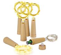 Ymenow Luci LED a Batteria, 6 pezzi 2M 20 LED filo di rame lucine per bottiglie di vino luci per bottiglie di vino con tappo in sughero per Natale, feste, fai-da-te, Nozze, giardino, interni