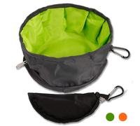 YMETECH Ciotole per cani pieghevoli da 2 pezzi per viaggi, pieghevoli, portatili e leggere per cibo e acqua - (Verde+Arancione)