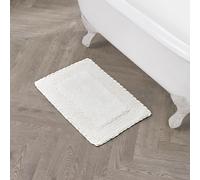 YMF Carpet Laura Ashley Volant Cotone Tappeto da Bagno 43,2 x 61 cm, White, 17 x 24