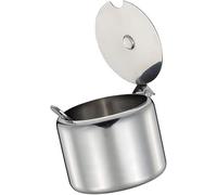 Ymhapp 1 set di zuccheriera in acciaio inox con cucchiaio, 285 ml, portatile, utile e portatile, per la cucina di casa
