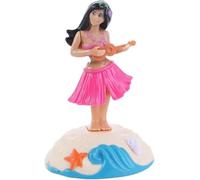 Ymhapp Rosa Solar Powered Dancing Girl Swinging Hawaiian Girl Grass Skirt Swing Shaking Head Doll Car Dashboard Dancing Figure Solar Dance Figurine Desktop Ornamenti Kit di energia solare Decorazione