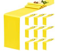 YMHPRIDE 10 pezzi Runner da tavolo giallo, Runner da tavolo in raso, 30 x 180 cm di lunghezza, Runner da tavolo in seta per Runner da tavolo matrimonio, festa, Runner da tavolo compleanno, banchetto