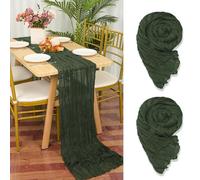 YMHPRIDE 2 Pezzi Runner da Tavola in Garza Cacciatore Verde, 90 x 300cm Verde Foresta Runner da Tavola per Formaggio per Matrimonio Addio al Nubilato Baby Shower Decorazioni Feste di Compleanno