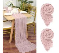 YMHPRIDE 2 Pezzi Runner da Tavola in Garza Rosa, 90 x 300cm Rosa Runner da Tavola per Formaggio per Matrimonio Addio al Nubilato Baby Shower Decorazioni Feste di Compleanno