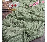 YMHPRIDE 2 Pezzi Runner da Tavola Verde Salvia, 90cm x 300cm Garza Boho Runner da Tavolo per Matrimonio Addio al Nubilato Baby Shower Decorazioni Feste di Compleanno