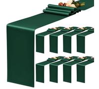 YMHPRIDE 8 runner da tavola in raso, colore verde, 30 x 180 cm, runner da tavola in seta per matrimonio, festa, compleanno, banchetto, decorazione da tavolo - verde smeraldo