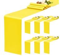 YMHPRIDE Confezione da 6 runner da tavola gialli in raso, runner da tavola in seta lunghi 30x180 cm per la decorazione della tavola di banchetti di compleanno, feste di matrimonio - Giallo