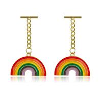 Ymimanchil Orecchini arcobaleno da donna Pride, orecchini pendenti a forma di cuore arcobaleno Gay Pride, accessori arcobaleno, idea regalo