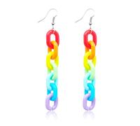 Ymimanchil Orecchini arcobaleno da donna Pride, orecchini pendenti a forma di cuore arcobaleno Gay Pride, accessori arcobaleno, idea regalo