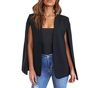 YMING Blazer Senza Maniche per Le Donne Blazer Elegante Aperto Davanti Colletto Lavoro Ufficio Capo Blazer Nero M
