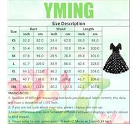 YMING Donna Elegante Cocktail Abito retrò Rockabilly Audrey Hepburn Abito al Ginocchio A-Line Nero XXL