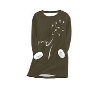 YMING Donne Inverno Caldo Maglione Teddy Fleece Felpa Katzenpfote Maglione A Maniche Lunghe Maglione Stampato MZ-Army Green XS