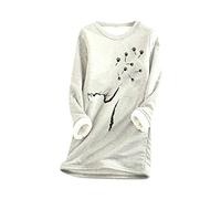 YMING Donne Maglione Girocollo Katzenpfote Teddy Felpa Top Manica Lunga Maglione Invernale Caldo Maglione MZ-Grigio Chiaro M