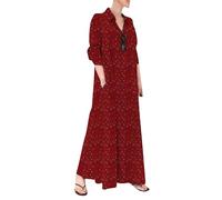 YMING Donne Morbido Abito Giornaliero Oversize Business Vacanze Loose Fit Pavimento Lunghezza Abito Blusa Rosa Rossa L