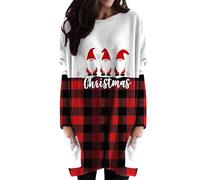 YMING Donne Ogni Giorno Semplice Grosso Comodo Regolare Baggy Felpe Uscendo O-Collo Vintage Comodo Felpe Babbo Natale L