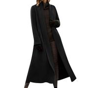 YMING Donne Tempo Libero Chiesa Versatile Vestito Ufficio Cappotti Loose Fit Uscire Inverno Autunno Cappotto Nero L