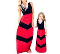 YMING Mamma E Io Maxi Abito Abbinato per La Famiglia Elegante Abito Moda E Tempo Libero Io E Mamma Abbiamo Unito Un Abito Bohemien