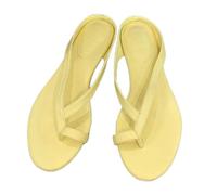 YMKJZLBD infradito Fashion Round Toe Ladies Basso Tallone Pantofole Scarpe Da Donna Slide Sandali Femminili Flip Flip-giallo-37 (us-6 5) Lunghezza Del Piede 9 25 "