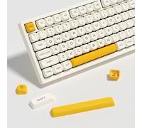 YMKPVR KBDiy, copritasti con profilo KOA color latte miele 75%, in PBT giallo a sublimazione del colore, set di 138 tappi per tasti per switch meccanici Cherry Gateron MX