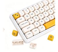 YMKPVR KBDiy - Set di keycap con profilo KOA Honey Milk KOA, in PBT giallo a sublimazione del colore giallo, set di 138 tappi per tasti meccanici Cherry Gateron MX Switch