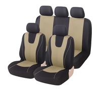 YMLVET Auto Set Coprisedili per Hyundai Santa Fe/Santa-Fe Hybrid/Santa-Fe PHEV Hybrid 2018-2025, Traspirante Antiscivolo Anteriore Posteriore Set Completo Sedile Protezione Accessori,Beige