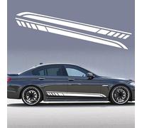 YMNBFCX 2 Pezzi Adesivi Auto,per Audi A1 2018-2022 2023 2024 2025 Strisce grafiche in vinilecarrozzeri, Grafico Strisce Corsa Sportiva,Adesivo Laterali,B/White