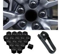 YMNBFCX 20 Pezzi Copridadi Ruota, per BMW 530d 530e 540i 540d xDRIVE Touring Wagon Copridadi Bullone Ruota, Copridadi Esagonali Pneumatici con Set Strumenti Rimozione,Black-21mm