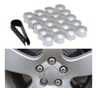YMNBFCX 20 Pezzi Copridadi Ruota, per Mustang 2015-2020 Copridadi Bullone Ruota, Copridadi Esagonali Pneumatici con Set Strumenti Rimozione,Silver-21mm