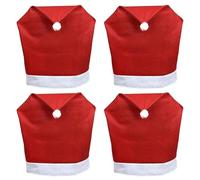 Ymnilian Coprisedie Natalizie, Coprisedia Con Schienale 1-10 pezzi di coprisedia natalizio, decorazione for la tavola di casa, decorazione for feste, cappello di Babbo Natale(4PCS Chair Cover)