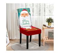 Ymnilian Coprisedie Natalizie, Coprisedia Con Schienale Coprisedia natalizio, confezione completa, decorazione applicabile, fodere elastiche, schienale alto, atmosfera da pranzo(01)