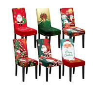 Ymnilian Coprisedie Natalizie, Coprisedia Con Schienale Coprisedia natalizio, confezione completa, decorazione applicabile, fodere elastiche, schienale alto, atmosfera da pranzo(02)