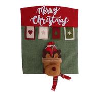 Ymnilian Coprisedie Natalizie, Coprisedia Con Schienale Coprisedile natalizio tridimensionale in lino con Babbo Natale, coprisedia con cappello rosso, decorazioni for feste for la casa(C)