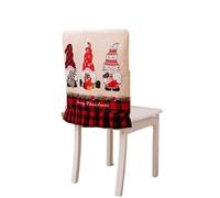 Ymnilian Coprisedie Natalizie, Coprisedia Con Schienale Decorazione natalizia con gonna di Babbo Natale, coprisedia riutilizzabile, decorazione for la casa, seduta rossa, sala da pranzo(C)