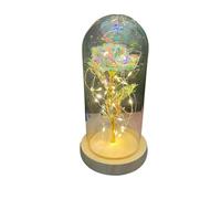 Ymnilian Rosa Eterna,Rosa Stabilizzata Fiore di Lamina d'oro 24K con Copertura in Vetro Rosa eterna Regalo San Valentino for la Fidanzata Festa Nozze Damigella d'Onore(Gold 2)