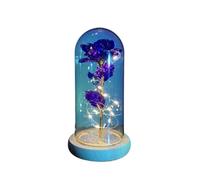 Ymnilian Rosa Eterna,Rosa Stabilizzata Fiore eterno di Lamina d'oro 24K Rosa incantata con luci Stringa Fata nella Cupola for Il Regalo San Valentino Natale(042)
