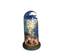 Ymnilian Rosa Eterna,Rosa Stabilizzata Fiore eterno di Lamina d'oro 24K Rosa incantata con luci Stringa Fata nella Cupola for Il Regalo San Valentino Natale(016)