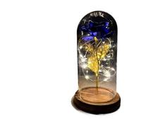 Ymnilian Rosa Eterna,Rosa Stabilizzata Magic Rose Eternal 24K Lamina d'oro Fiore Cupola Fata String Lights Natale San Valentino Regalo for la Festa della Mamma(008)
