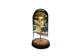 Ymnilian Rosa Eterna,Rosa Stabilizzata Magic Rose Eternal 24K Lamina d'oro Fiore Cupola Fata String Lights Natale San Valentino Regalo for la Festa della Mamma(005)